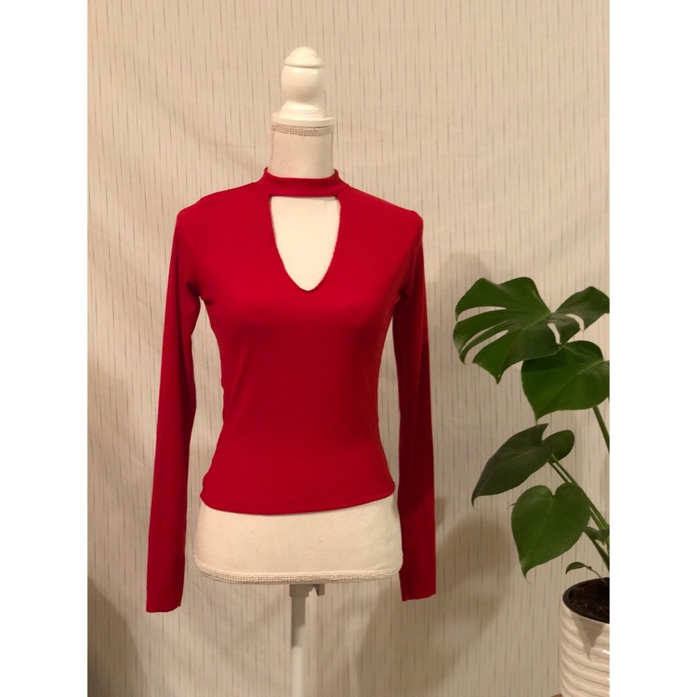 ZARA keyhole long sleeve top